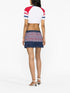 low-rise denim miniskirt